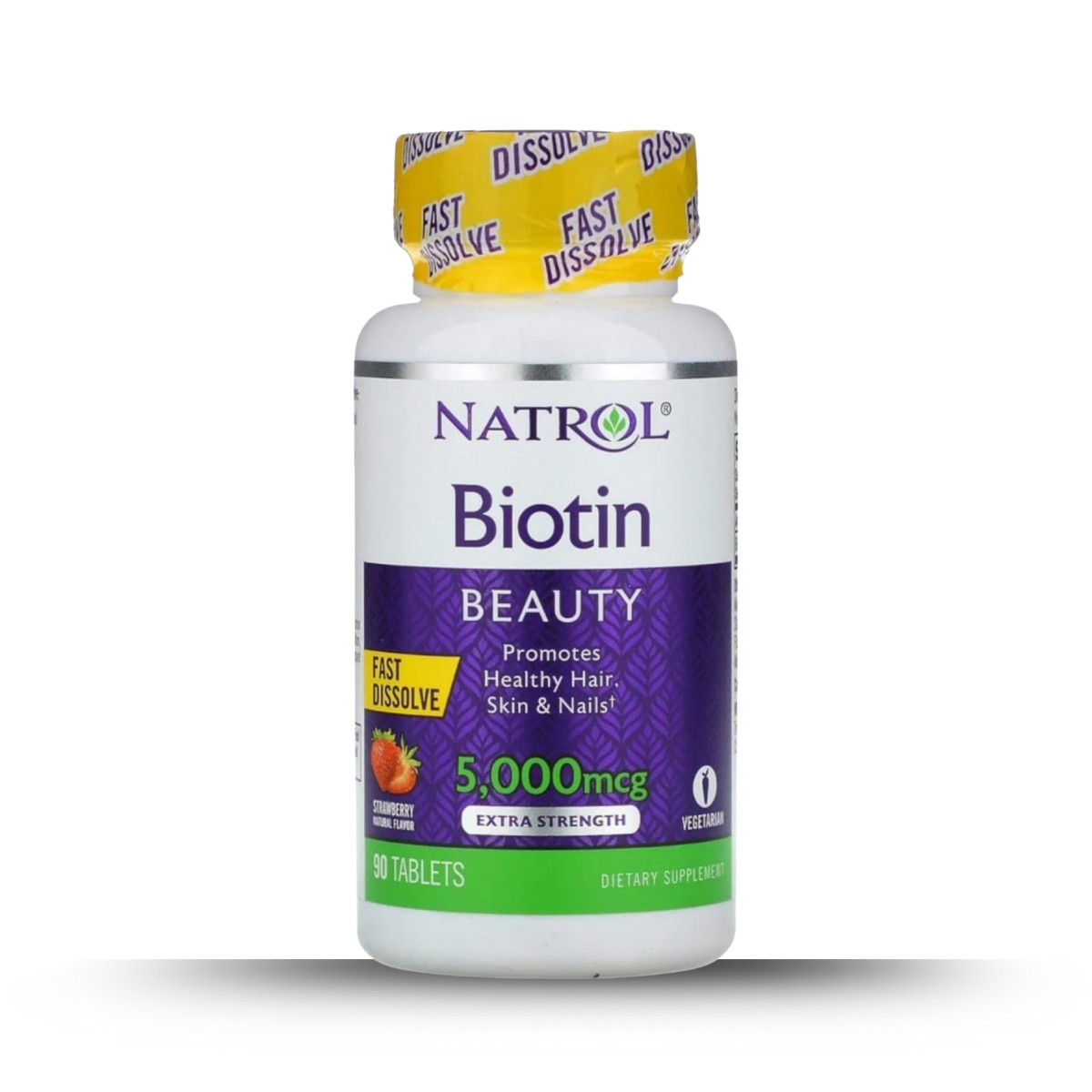 Natrol Biotin 5000 mcg Extra Strength 90 Tablets – Hair Growth, Strong Nails & Glowing Skin Supplement